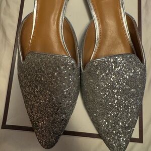 J. Crew Factory Glitter Mules
